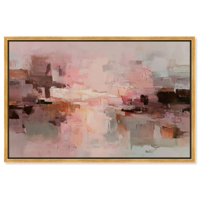 Creamy Rose Palette IV Canvas Print Pink Wall Art by Art Remedy, Gold Frame, 24 x 16
