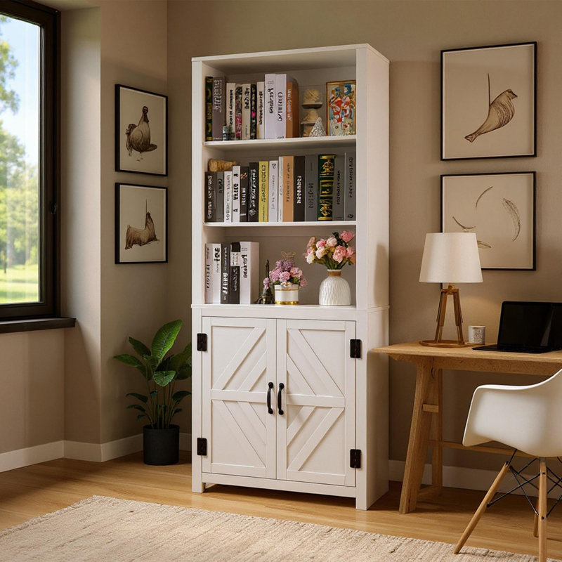 Ilus H 71 po x l 27,5 po avec bibliothèque moderne à 3 cubes avec bibliothèque et 5 tablettes pour la décoration intérieure