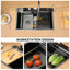30"L × 18"W Drop-in Single Bowl Stainless Steel Kitchen Sink with Digital Display Workstation Sink-122286264