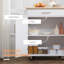 Îlot de cuisine avec chariot, tiroir, armoire de rangement et porte-serviettes