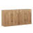 65" Sideboard with Double-Arc Wood Doors and Adjustable Shelves, Camel-297333899