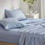 Édredon bleu très grand - floral, 1 drap plat, ensemble d'édredon à motif floral, draps, bourre