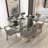 78" Glass Top Metal Base Dining Table-1814512462