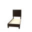 Tête de lit ajustable moderne en similicuir brun avec lit simple 1pc-56090450-56090449