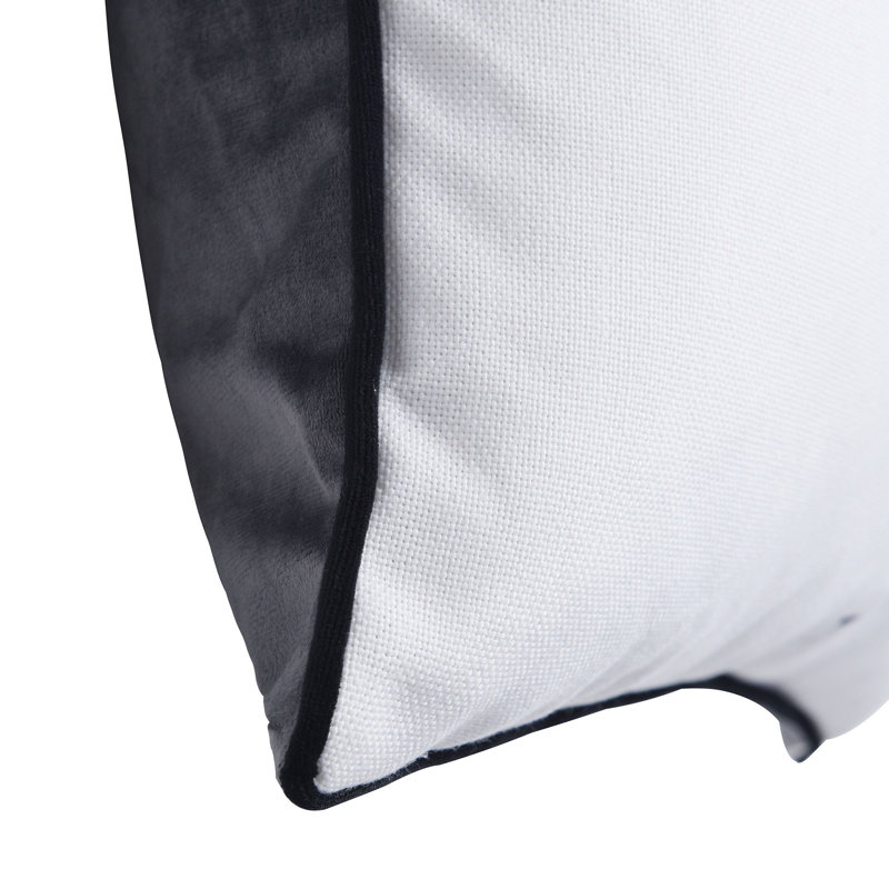 Gray Velvet Double Sided Quote Pillow with Linen Front