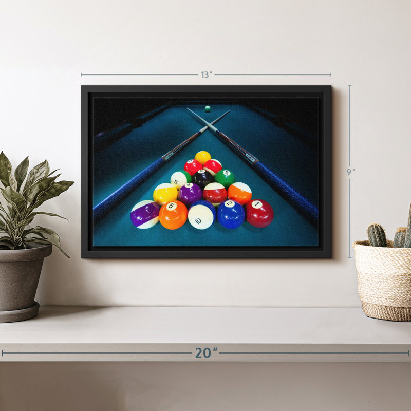 Billiard Cue Stick Triangle Canvas Print, 9" H x 13" W