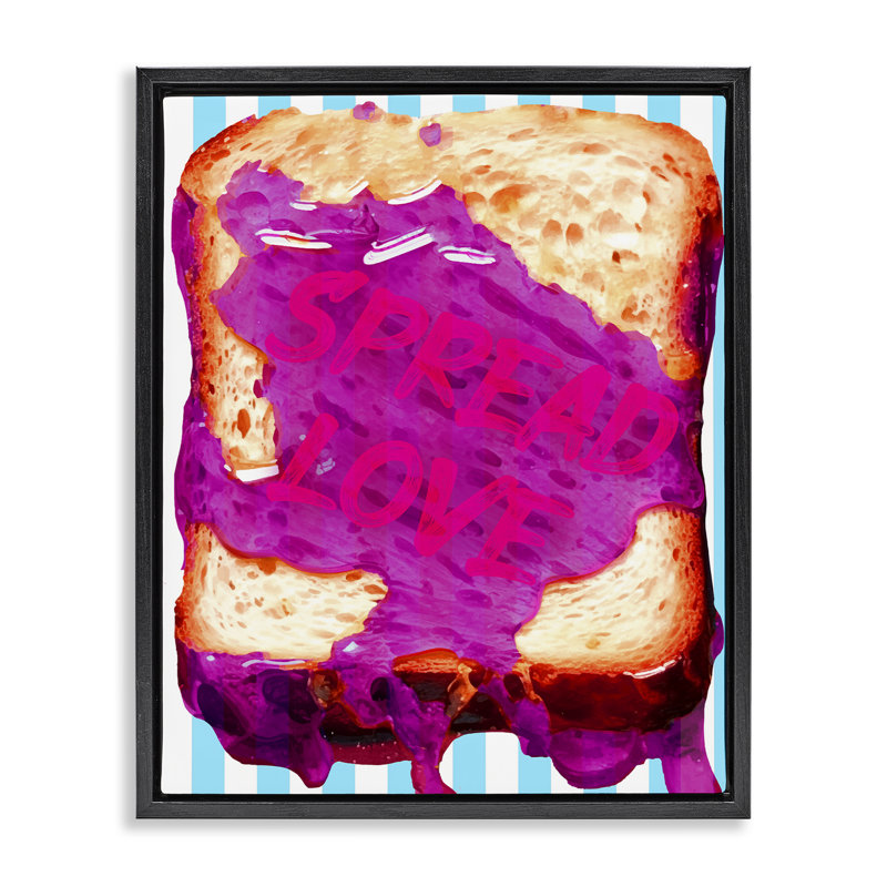 «Spread Love Toast» par Daphne Polselli, Cadre flottant noir de jais, H 31 po x l 25 po