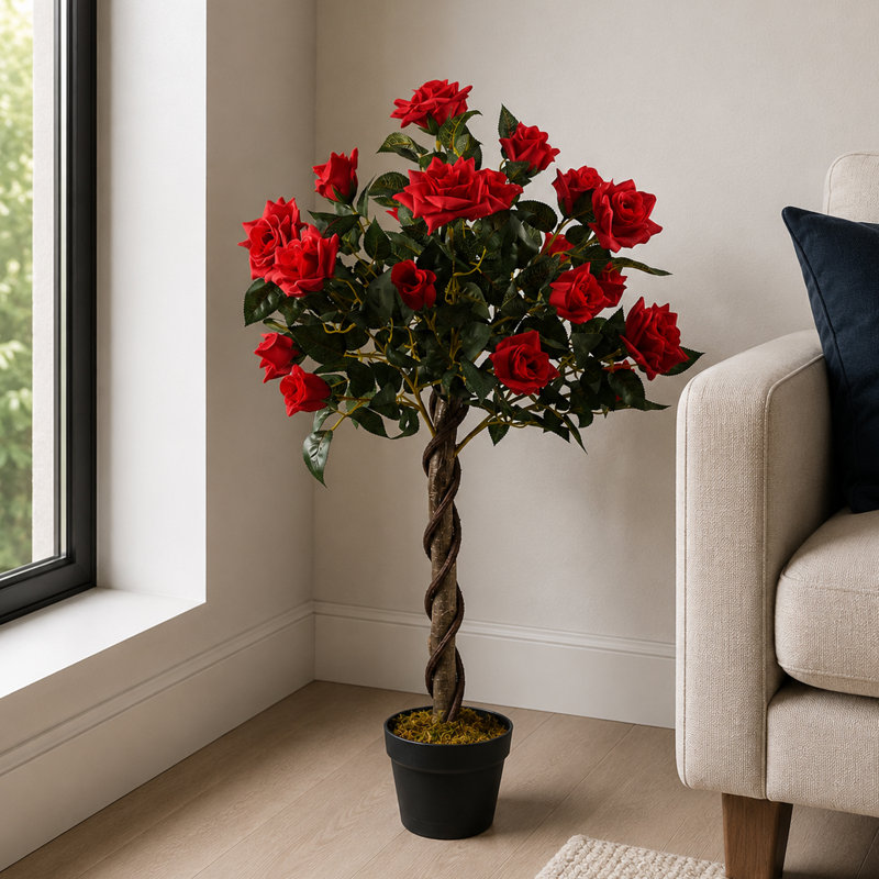 90Cm Artificial Flowering Tree in Pot