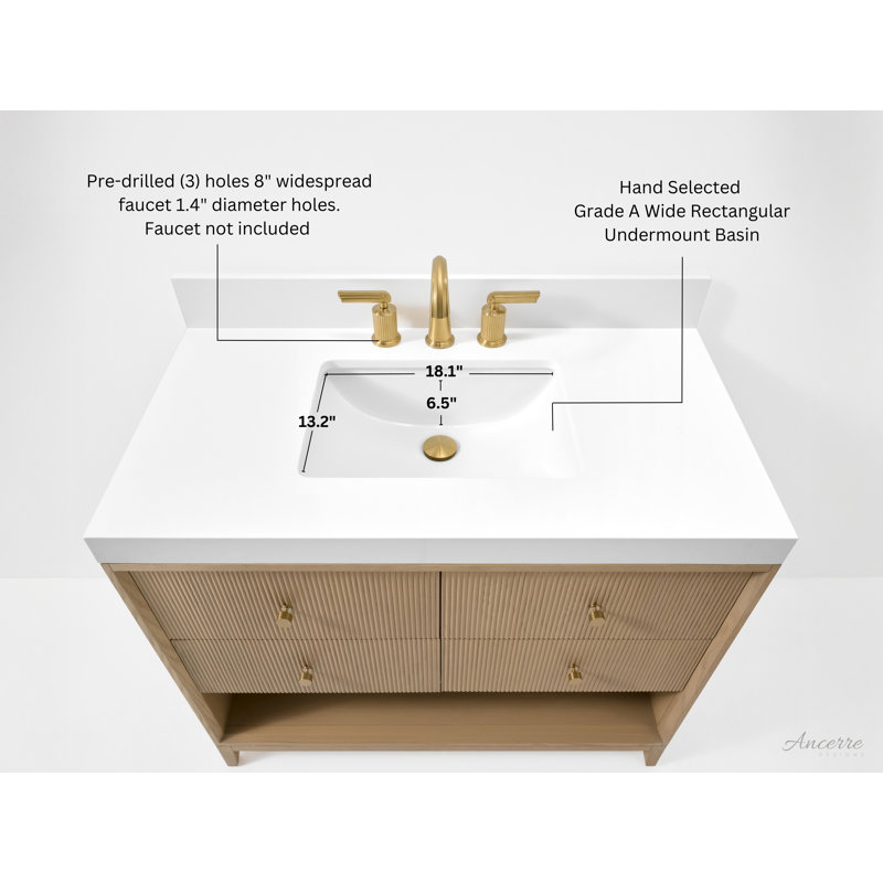 Momo 36" Freestanding Standard Single Bathroom Vanity with Top, Oak, 60"