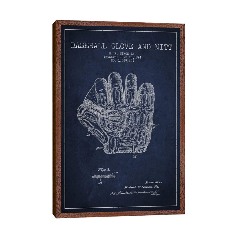 Baseball by Aged Pixel - Print on Canvas, 66.04 cm H x 45.72 cm W, Brown Floater Framed