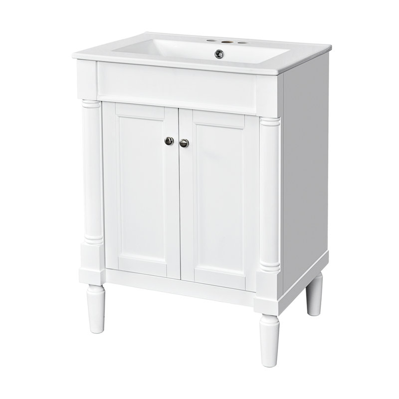 Meuble-lavabo 24 po avec lavabo supérieur, Blanc