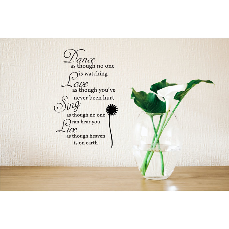 Danse, amour, chant, vinyle, adhésif décoratif, citation inspirante, pour la maison, la chambre à coucher ou le bureau, Rouge