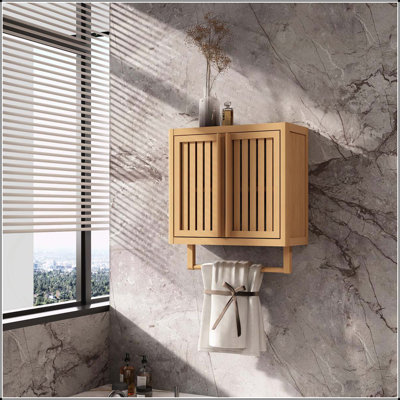 Versatile Bamboo Wall Mounted Cabinet for  Storage and Decoration