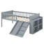 Children Platform Bed with Guardrail, Slide & Storage Shelves-519205730