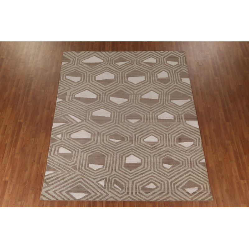 Tapis indien moderne fait à la main 8 x 10