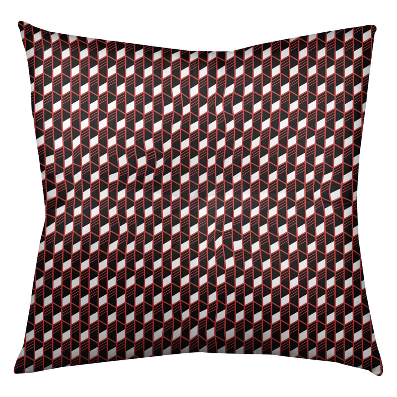 Coussin de sol à rayures géométriques Katelyn Elizabeth, 26 po x 26 po, Rouge