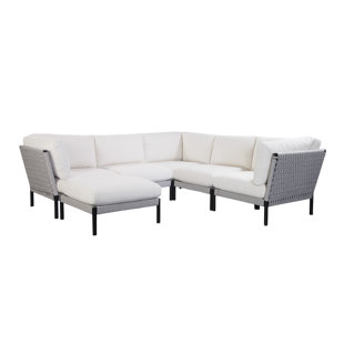 Calabasas 112'' Wide U-Shaped Aluminum Patio Sectional with Cushions