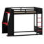 Lit superposé de jeu avec bureau, tablettes de rangement, ports USB et éclairage DEL-2055662326
