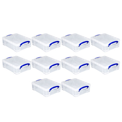 Rebrilliant 8.1L Plastic Storage Container with Clip Lock Handle (10 Pack)
