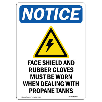 Face Shield and Rubber Sign