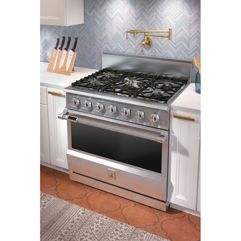 36" 5.8 cu. ft. Freestanding Dual Fuel, Blue, Natural Gas