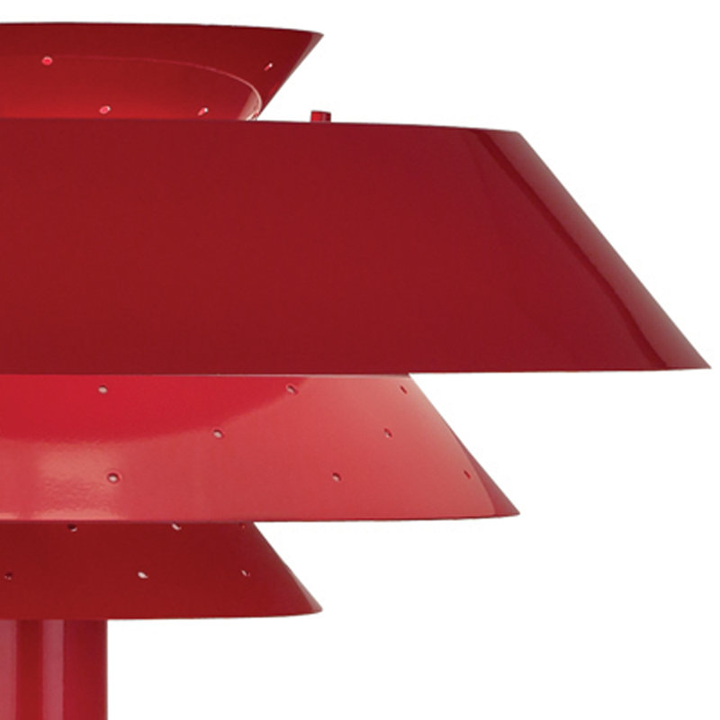 Pierce Metal Table Lamp, Ruby Red