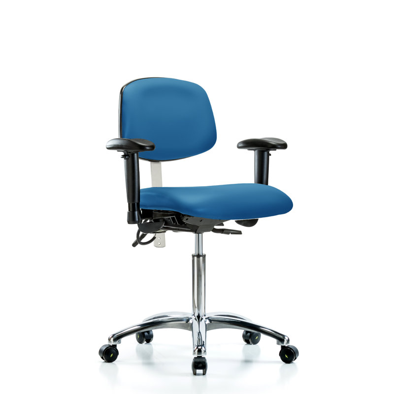Vinyl Task Chair, Casters, Blue