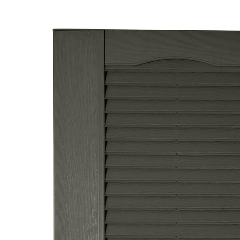 Custom Louvred Shutter with Cathedral Top, Dove Grey, 17.75", 39"