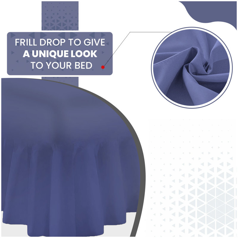 Percale Valance Sheet Polycotton Solid Colour Bed Sheet Single Double King Super King Machine Washable High Quality, Navy