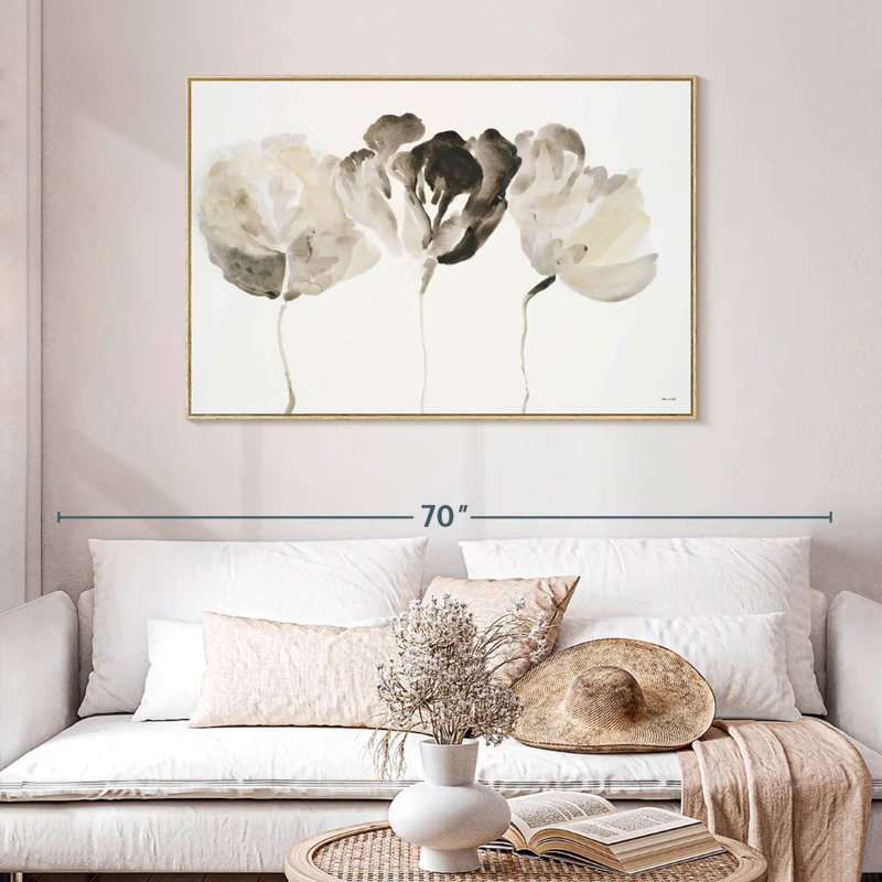 Trio en lumière, Cadre flottant en bois naturel, 46 po x 31 po