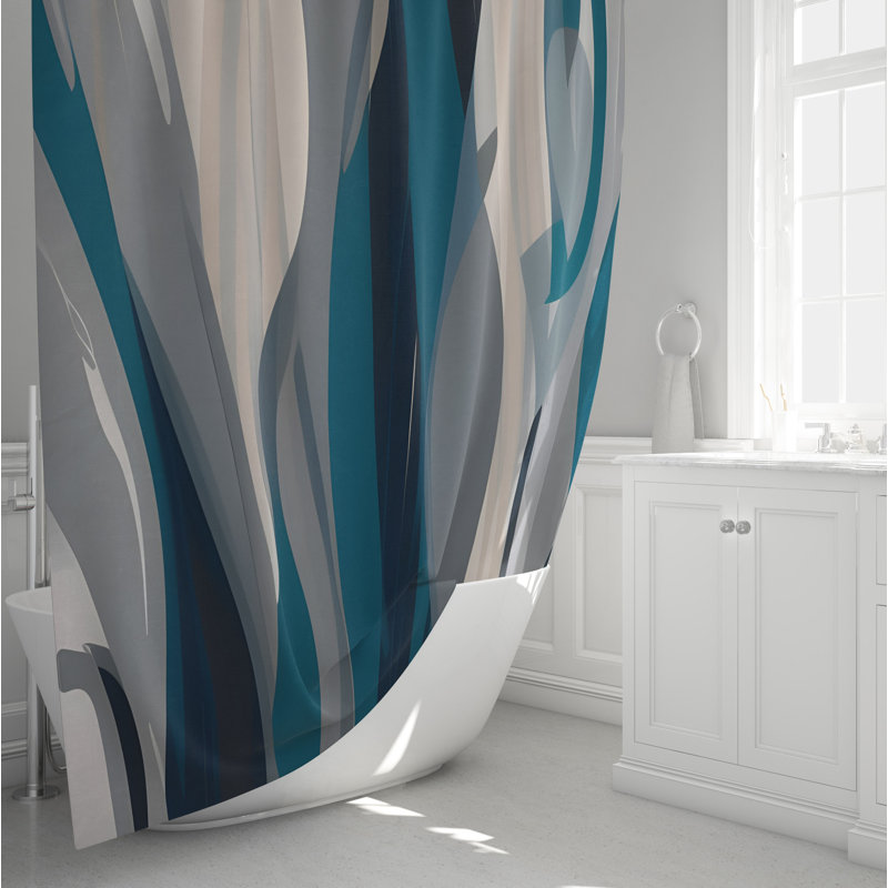Rideau de douche abstrait Coirrin, H 93 po x l 70 po