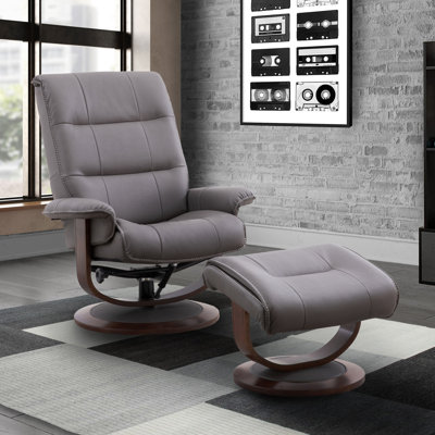 Fauteuil inclinable manuel pivotant et rembourré de 34 po avec accoudoirs évasés et repose-pieds