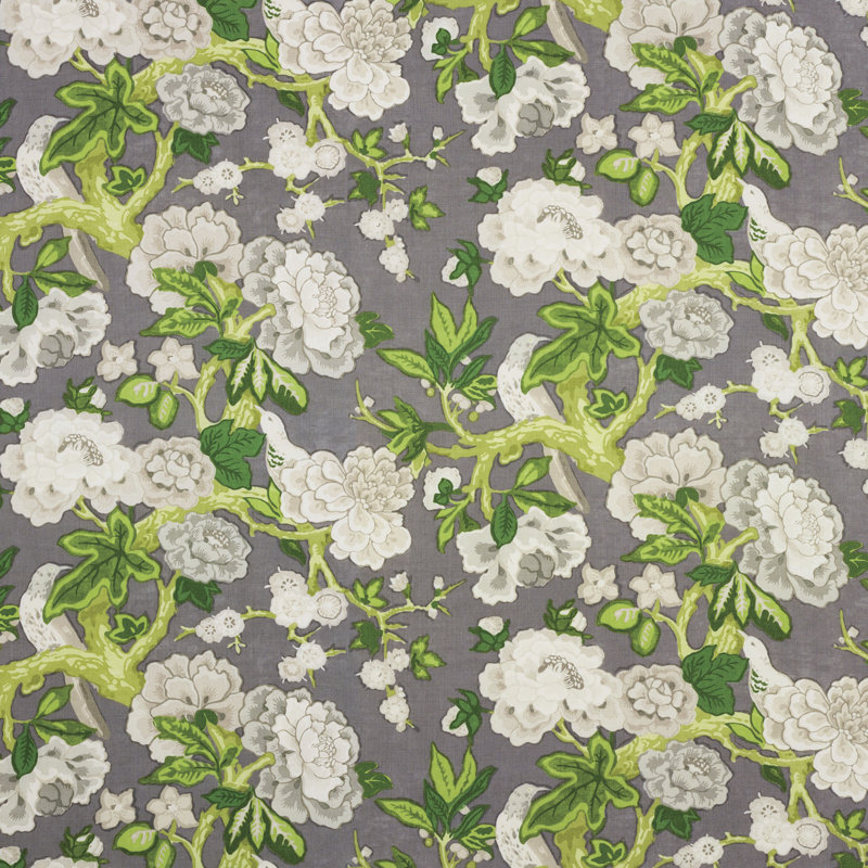 Schumacher x Mary McDonald Bermuda Blossoms Fabric, Slate
