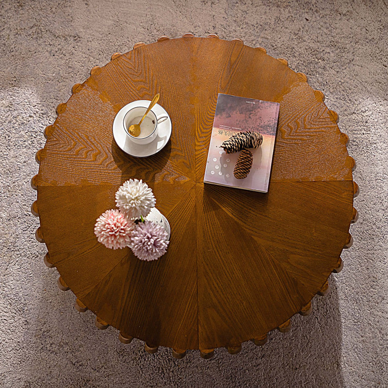Table basse ronde moderne avec piédestal robuste