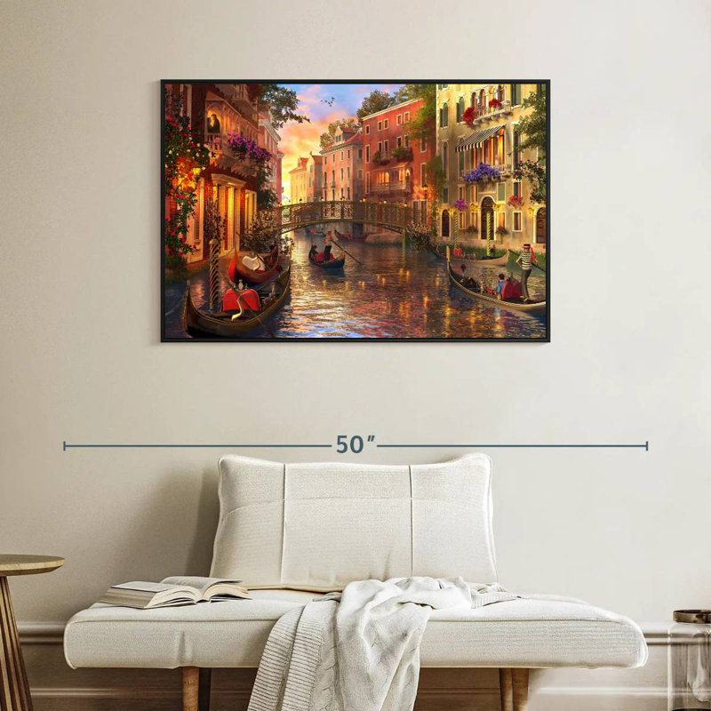 Hannes, coucher de soleil romantique à Venise, H 27 po x l 40 po