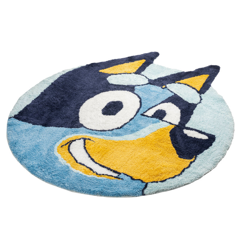 Tapis bleu touffeté de forme Bluey