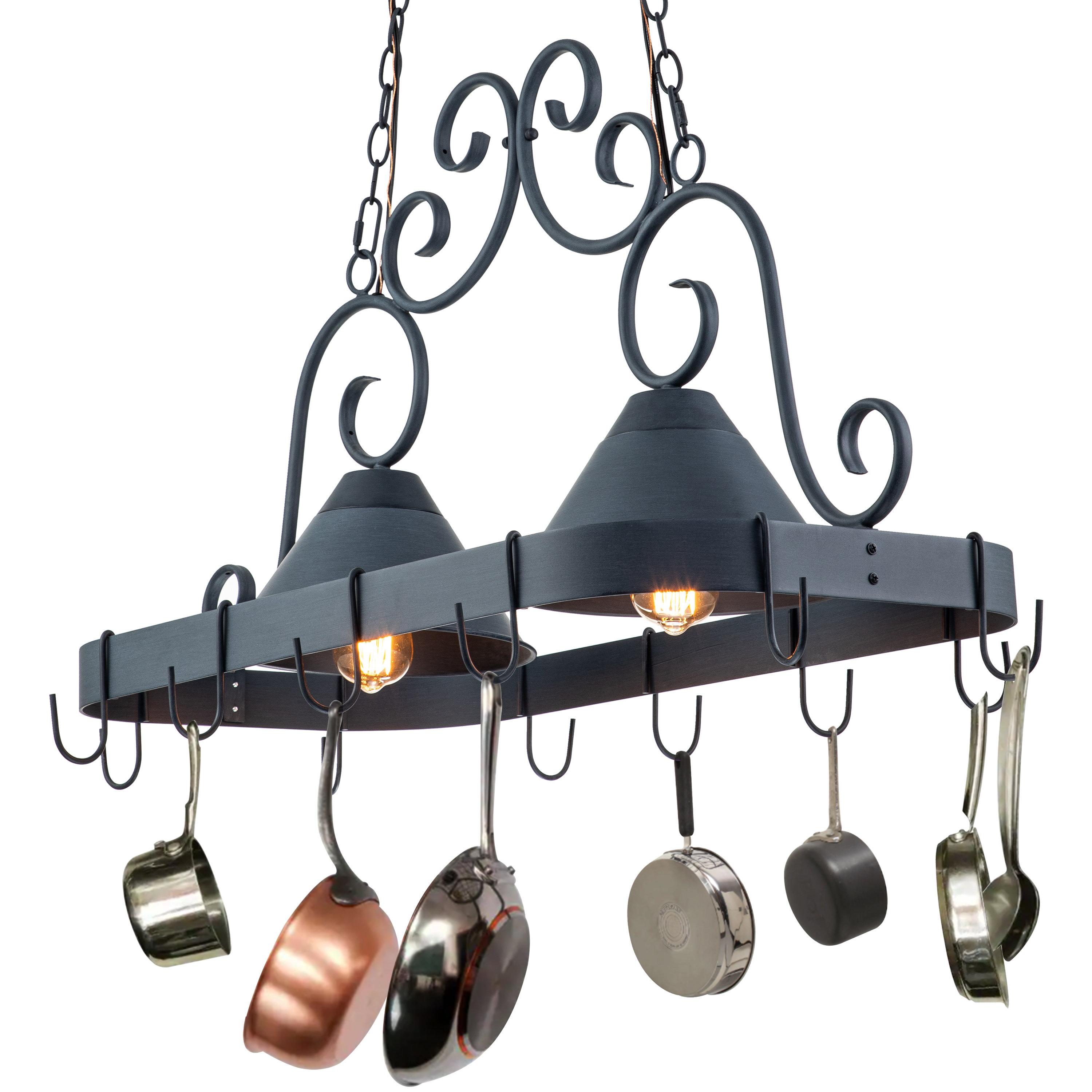 Rosalind Wheeler Barrucco Metal Rectangle Chandelier Pot Rack