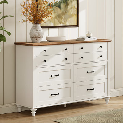 Scarlett Mid Century Dresser With 8 Drawers For Bedroom