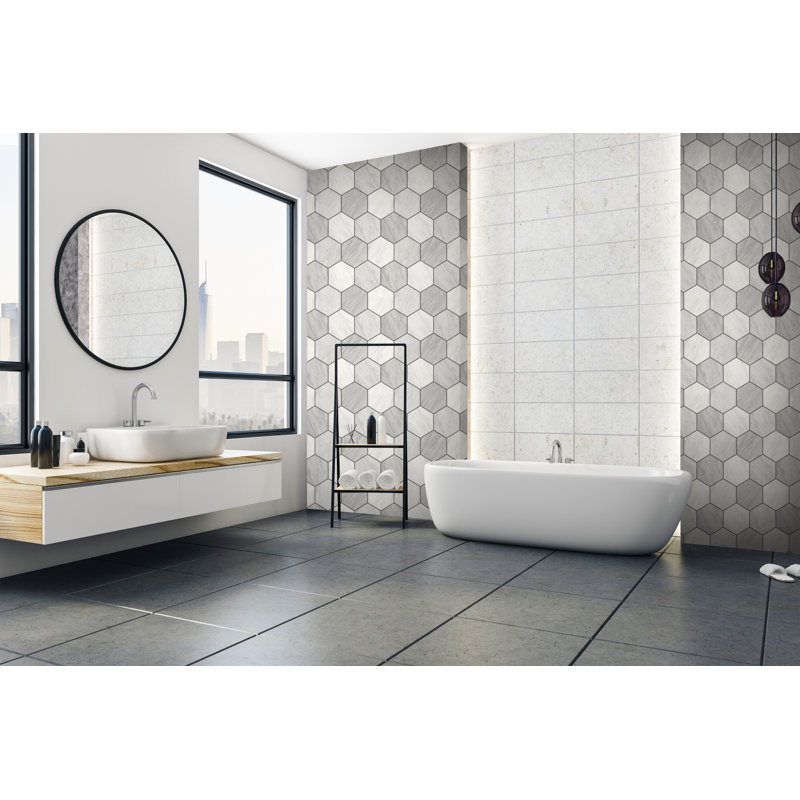 Lakinna Geometric Double Roll, White/Black