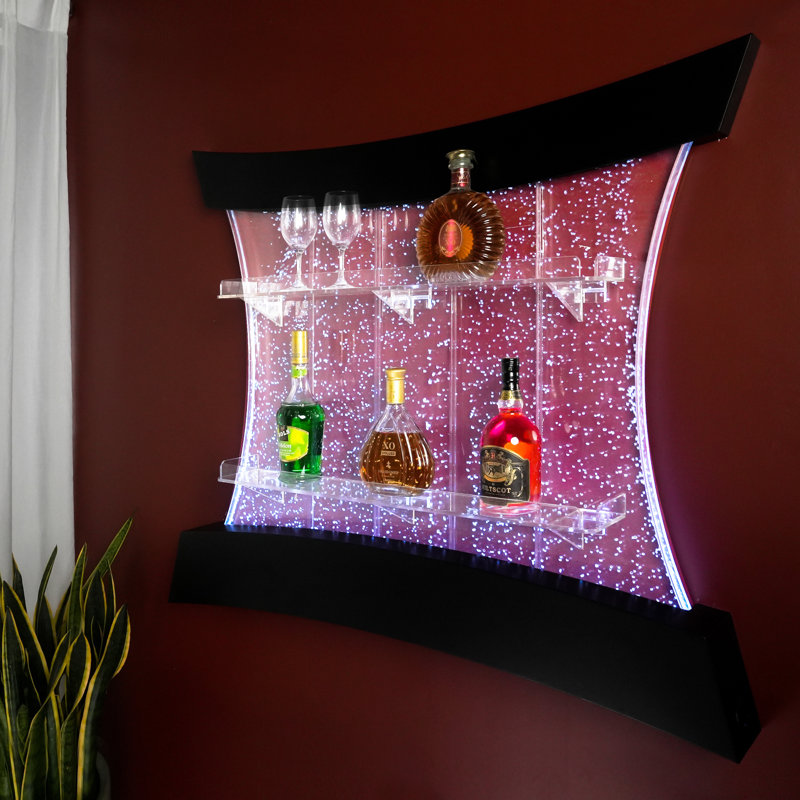 Armoire à vin multifonctionnelle à bulles d'eau à DEL avec tablette 7 couleurs - parfaite pour le salon, la maison, le bar, le buffet, la fête, les articles sensoriels et le nouvel an