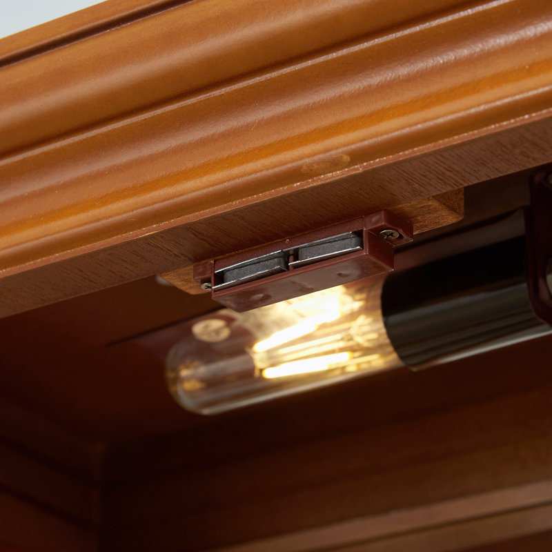 Oak Lighted Curio Cabinet with Tempered Glass Shelves