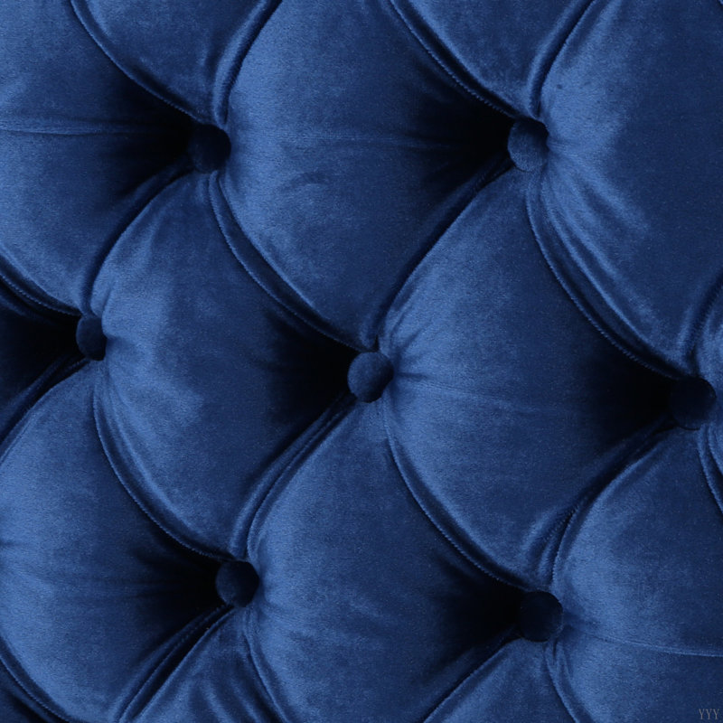 Tête de lit tapissier à panneau grand Dannett, Bleu marine