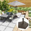 Base de parasol robuste remplissable avec mât vissé, PEHD brun riche, 22 x 22 x 14,2 pouces