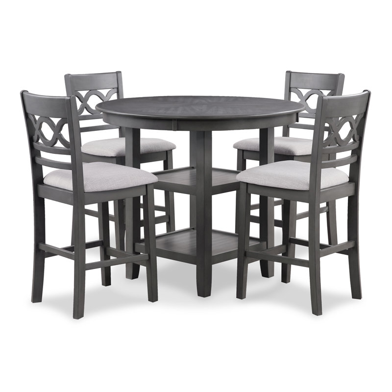 Ensemble repas pour 4 personnes Turgeon, Gris, H 36 po x L 42 po x l 42 po