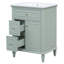 Meuble-lavabo moderne 24 po avec lavabo en céramique et bois massif Anchorin-123817757