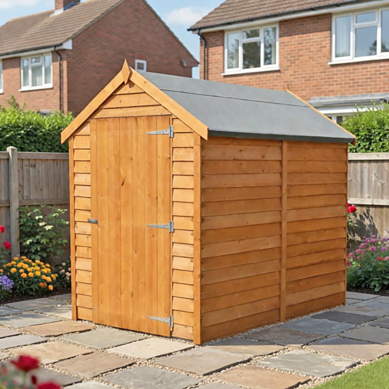 Garden Value 4 ft. W x 6 ft. D Overlap Garden Shed, No