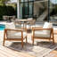 Fauteuils club d'extérieur, structure en bois d'acacia avec dossier en corde, coussins hydrofuges-129595093