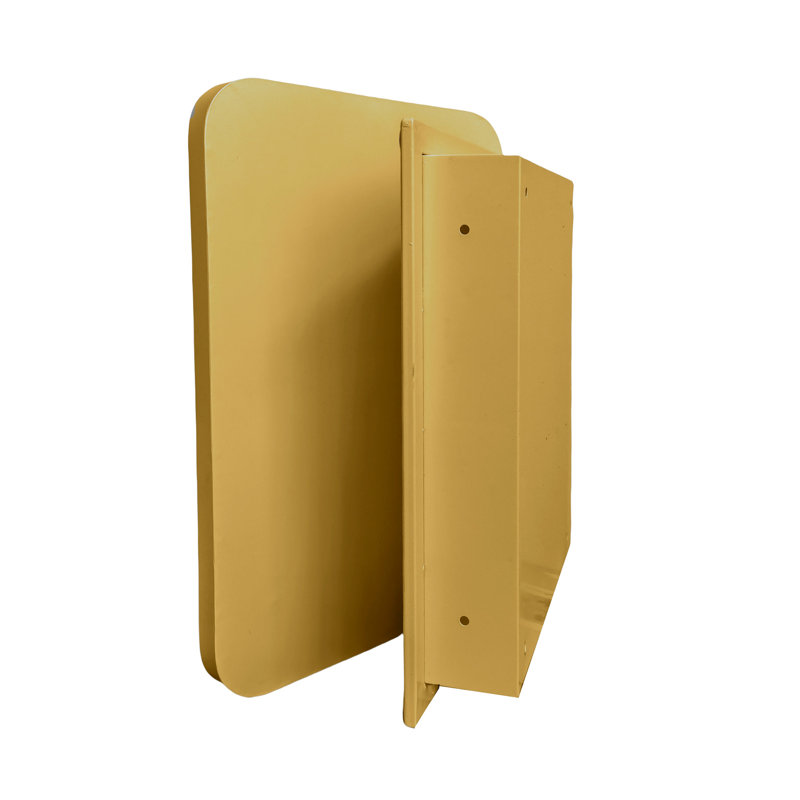 Versatile Metal Framed Bathroom Cabinet With Mirror And Adjustable Shelves For Enhanced Storage, Golden