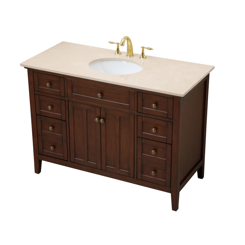 Ensemble de meuble-lavabo simple 48 po Ain, Teck, Crème