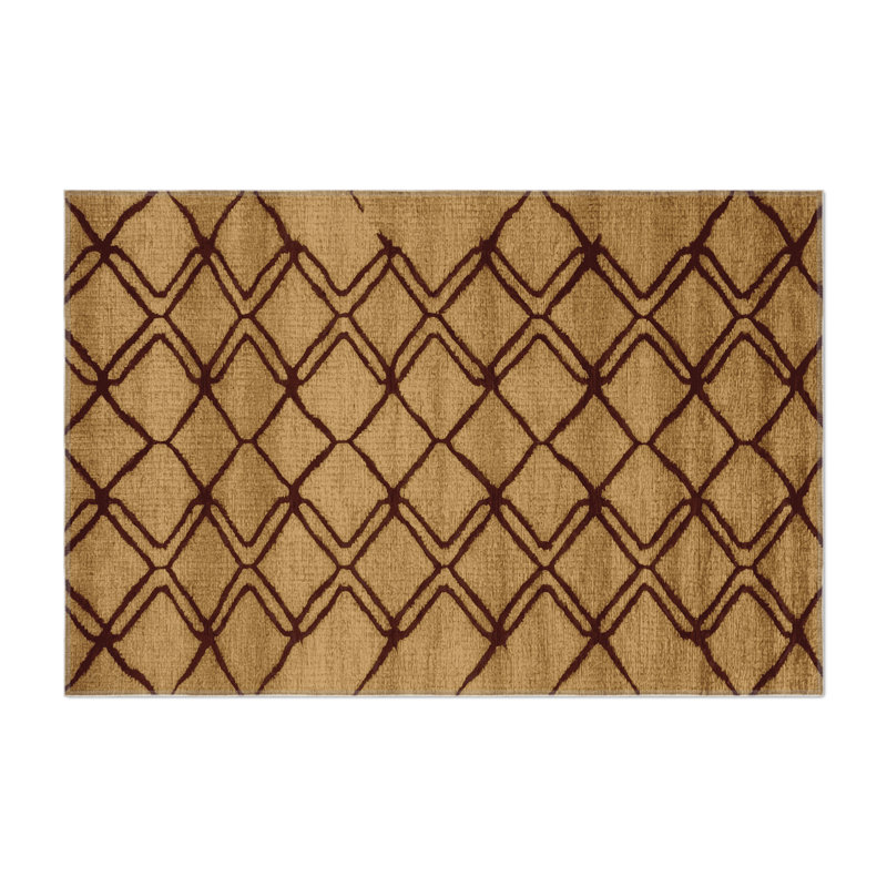 Tapis brun intérieur et extérieur Trellis, Rectangle 4pi x 6 pi